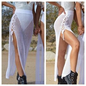 Knit Crochet Skirt & Swim Cover Up